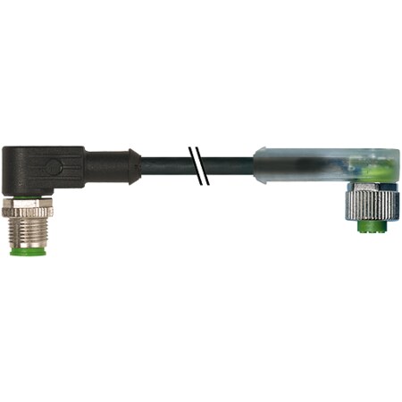 Murrelektronik M12 male 0 Degree / M8 female 90 Degree, PVC 4x0.25 gy UL/CSA 2m 7000-40421-6140100